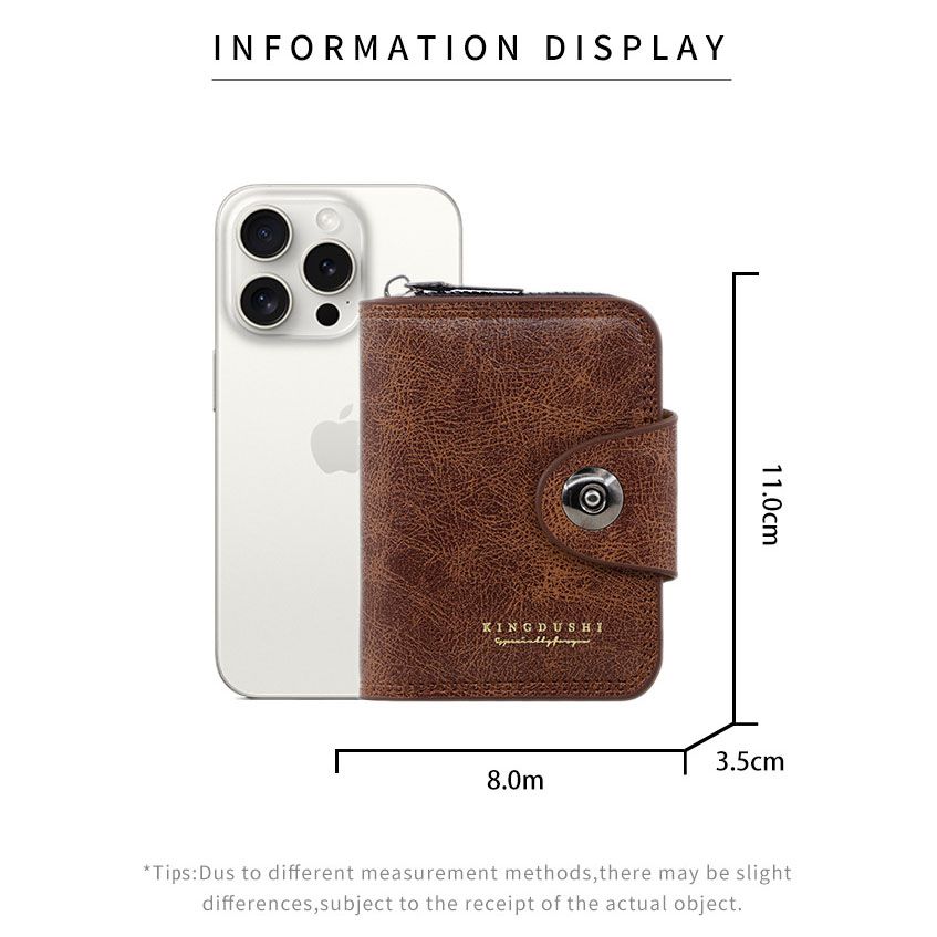 Light coffee color Men's Large Capacity Accordion Card Wallet - PU Leather Multi Card Holder with Magnetic Closure and Coin Pocket