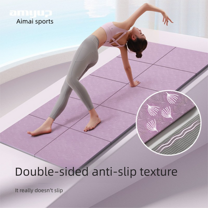 Pink Foldable Yoga Mat - Portable Thick Non-Slip Fitness Exercise Mat for Home Gym and Travel