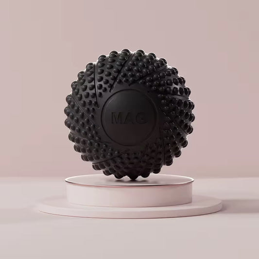 2-Pack Black Spiky Fascia Massage Balls - Portable TPE Foot Arch Muscle Relaxer for Yoga Recovery Trigger Point Therapy