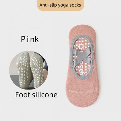 3-Pack Pink Anti-Slip Yoga Socks - Grippy Pilates Dance Fitness Socks with Silicone Grip for Women