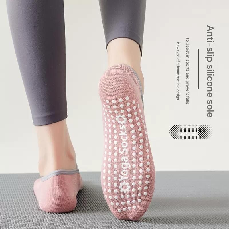 3-Pack Pink Anti-Slip Yoga Socks - Grippy Pilates Dance Fitness Socks with Silicone Grip for Women