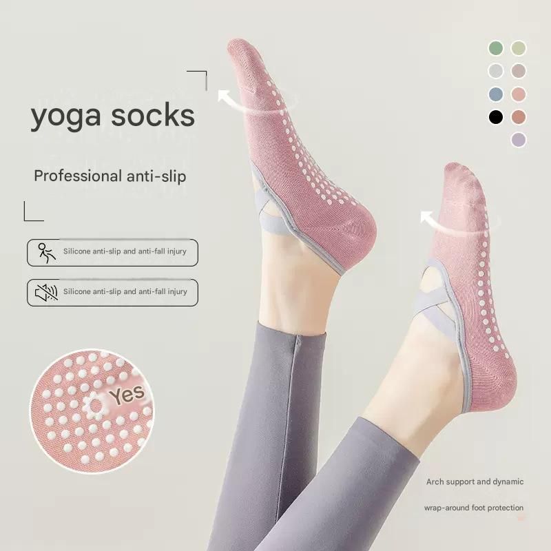 3-Pack Green Anti-Slip Yoga Socks - Grippy Pilates Dance Fitness Socks with Silicone Grip for Women