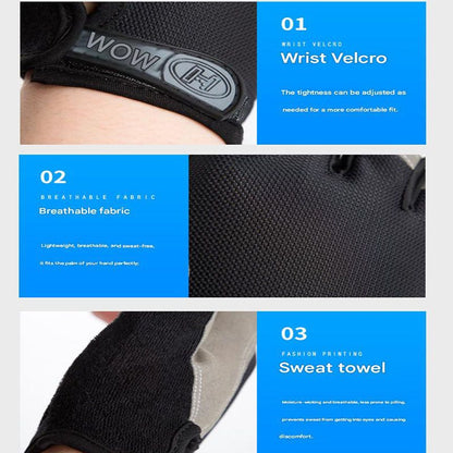 Grey Half Finger Fitness Gloves - Anti-Slip Breathable Gym Training Gloves for Weightlifting Cycling(Size:L)