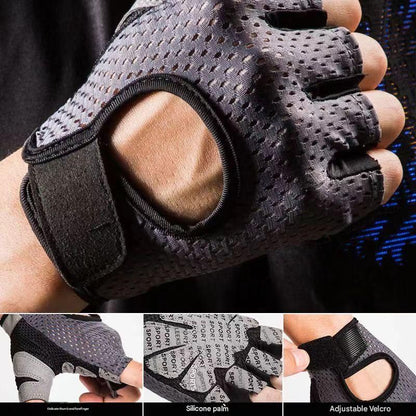 Pink Half Finger Fitness Gloves - Anti-Slip Breathable Gym Training Gloves for Weightlifting Cycling(Size:M)
