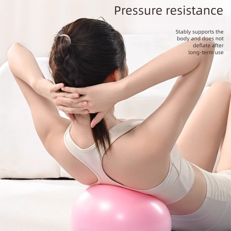 Green Anti-Burst Yoga Exercise Ball with Manual Hand Pump - 25cm Thickened Stability Ball for Pilates Core Training Fitness