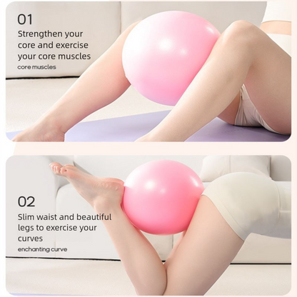 Green Anti-Burst Yoga Exercise Ball with Manual Hand Pump - 25cm Thickened Stability Ball for Pilates Core Training Fitness
