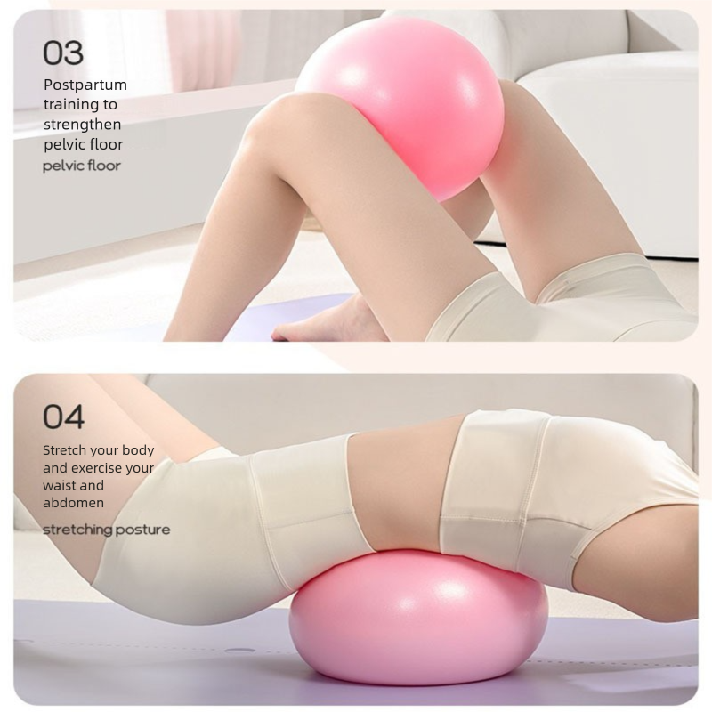 Green Anti-Burst Yoga Exercise Ball with Manual Hand Pump - 25cm Thickened Stability Ball for Pilates Core Training Fitness