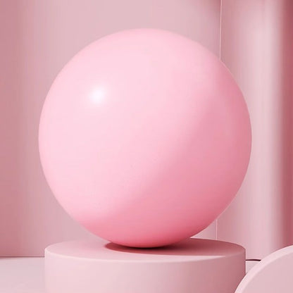 Pink Anti-Burst Yoga Exercise Ball with Manual Hand Pump - 25cm Thickened Stability Ball for Pilates Core Training Fitness