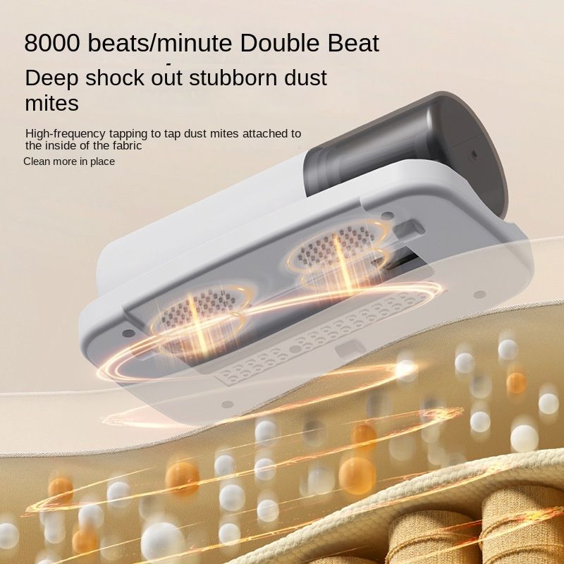White Wireless USB Rechargeable Mite Vacuum Remover with UV Light - Handheld Anti-Mite Vacuum for Mattress Pillow Sofa