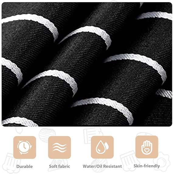 2-Pack Striped Adjustable Apron - Cross-Neck Bib Work Apron for Restaurant Catering Gardening(black thick stripes)