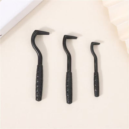 2-Pack Black Pet Tick Remover Tool Set - Small Medium Large Flea and Tick Hook Removers