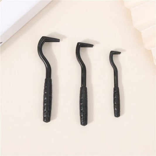 2-Pack Black Pet Tick Remover Tool Set - Small Medium Large Flea and Tick Hook Removers