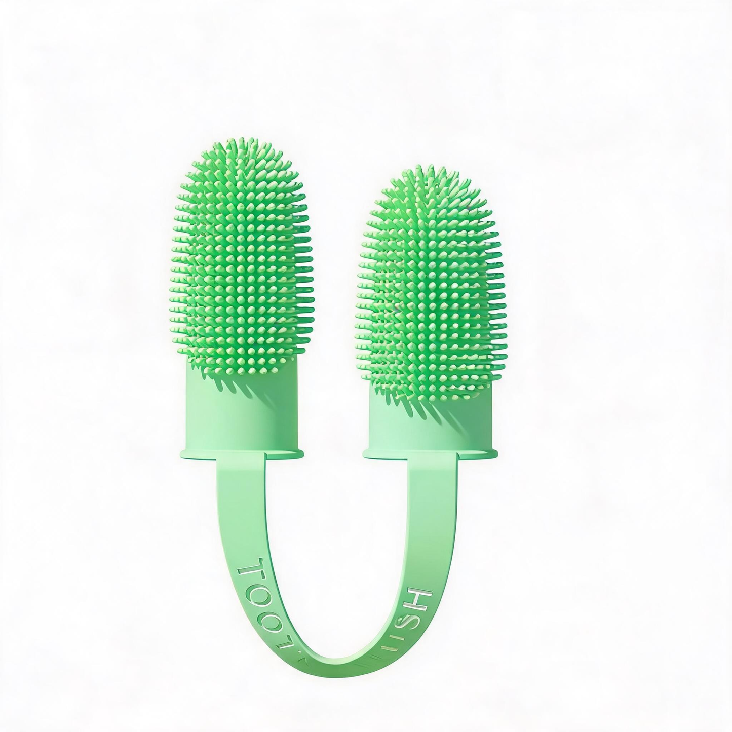 5-Pack Green Double Finger Pet Toothbrush - Soft TPR Dog Cat Dental Finger Brush Set