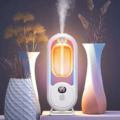 White Smart Aromatherapy Diffuser - Ultrasonic Mist Air Freshener with LED Light and Wall Mount