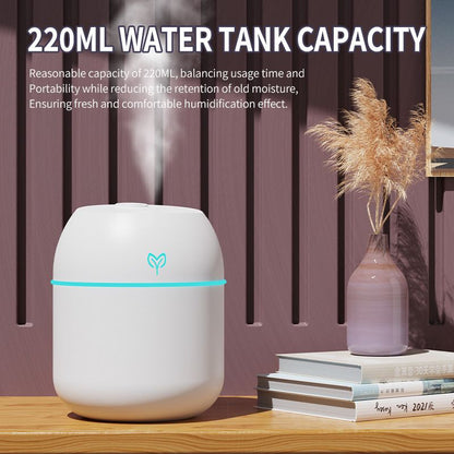 White Mini USB Humidifier Large Mist - Desktop Ultrasonic Air Humidifier with Colorful LED Light