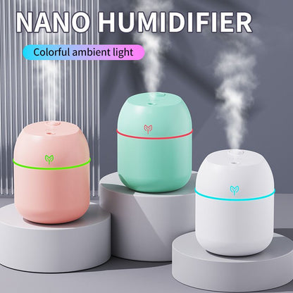 Green Mini USB Humidifier Large Mist - Desktop Ultrasonic Air Humidifier with Colorful LED Light