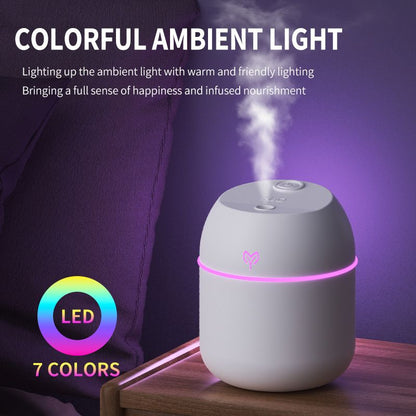 Green Mini USB Humidifier Large Mist - Desktop Ultrasonic Air Humidifier with Colorful LED Light
