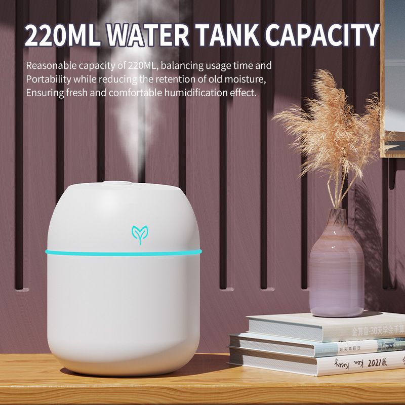 Green Mini USB Humidifier Large Mist - Desktop Ultrasonic Air Humidifier with Colorful LED Light