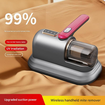 Greyish-purple Wireless Mite Vacuum Cleaner with UV Light - High Suction Handheld Bed Dust Mite Remover