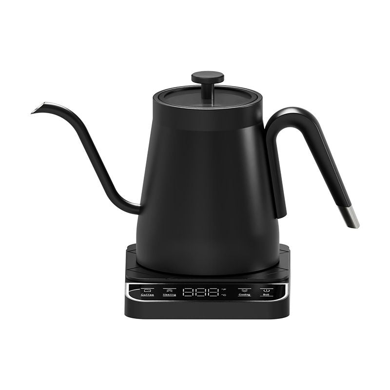 Black Gooseneck Electric Kettle with Temperature Control - 0.8L Smart Pour Over Coffee Kettle