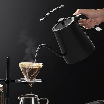 Black Gooseneck Electric Kettle with Temperature Control - 0.8L Smart Pour Over Coffee Kettle
