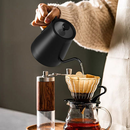 Black Gooseneck Electric Kettle with Temperature Control - 0.8L Smart Pour Over Coffee Kettle