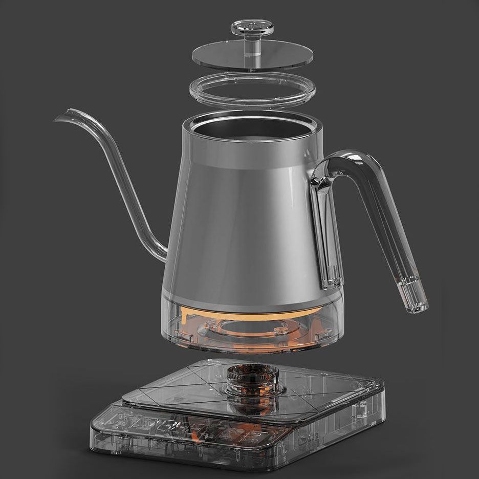 Black Gooseneck Electric Kettle with Temperature Control - 0.8L Smart Pour Over Coffee Kettle