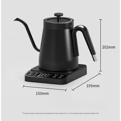 Black Gooseneck Electric Kettle with Temperature Control - 0.8L Smart Pour Over Coffee Kettle