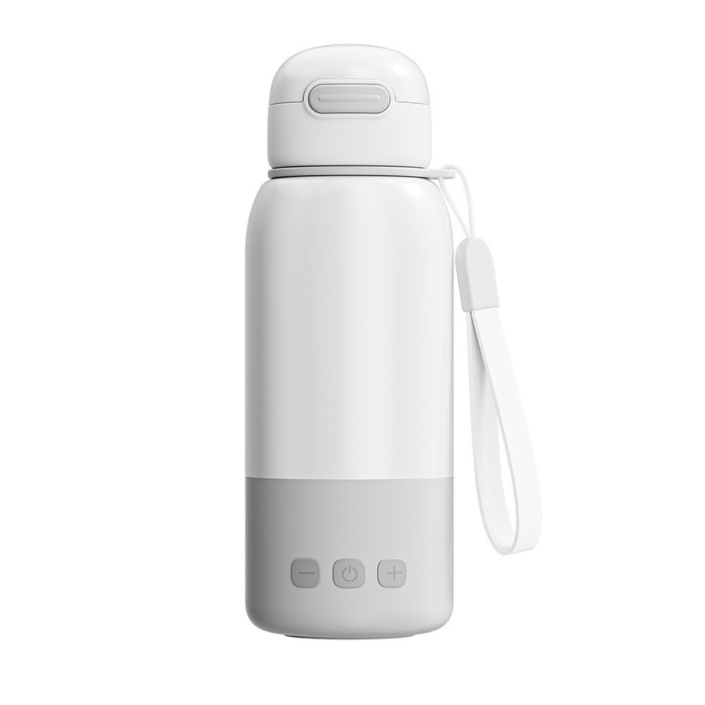 White Portable Constant Temperature Electric Water Cup 450ml 100W Rechargeable Baby Formula Maker with 316 Stainless Steel