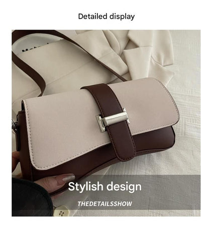 Black Fashion Retro Crossbody Bag French Chic Small Shoulder Bag Women’s Baguette Underarm Bag