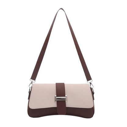 White Fashion Retro Crossbody Bag French Chic Small Shoulder Bag Women’s Baguette Underarm Bag