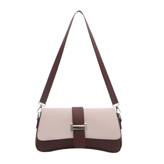 White Fashion Retro Crossbody Bag French Chic Small Shoulder Bag Women’s Baguette Underarm Bag