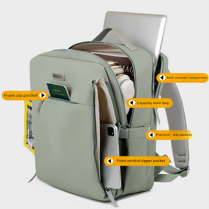 Blue Large Capacity Airbag Backpack Multi-Compartment Laptop Backpack Travel Business Bag
