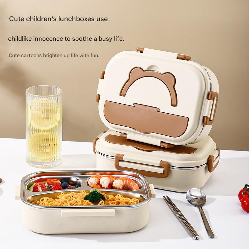2 Grids 316 Stainless Steel Insulated Lunch Box with Compartments Large Capacity Bento Box with Insulated Bag