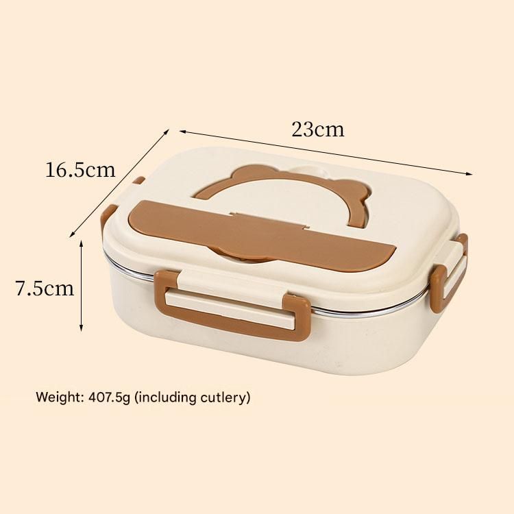 2 Grids 316 Stainless Steel Insulated Lunch Box with Compartments Large Capacity Bento Box with Insulated Bag