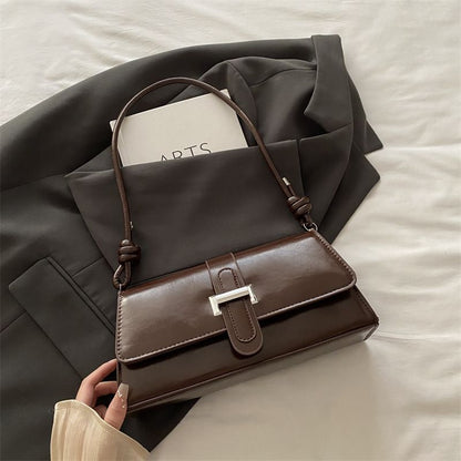 Coffee color French Chic Baguette Shoulder Bag Women’s Minimalist Crossbody Bag with Premium Feel
