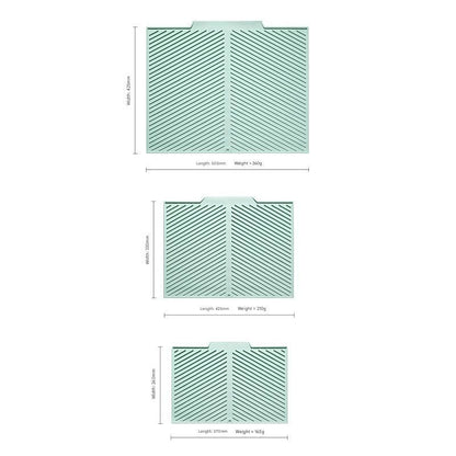 3-Piece Green Silicone Draining Mat Set Kitchen Counter Protector Heat-Resistant Non-Slip Mats Large Medium Small