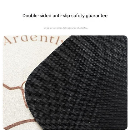 2-Piece Faucet Draining Mat Set Absorbent Sink Splash Guard Quick Dry Counter Mat 10x61cm(Milk-Loving Dog)