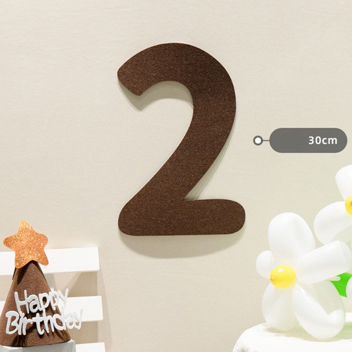 Felt Birthday Banner Set with Interchangeable Numbers 0-9 Pom Pom Garland Pennant Flags Happy Birthday Decoration
