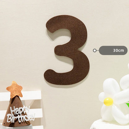 Felt Birthday Banner Set with Interchangeable Numbers 0-9 Pom Pom Garland Pennant Flags Happy Birthday Decoration