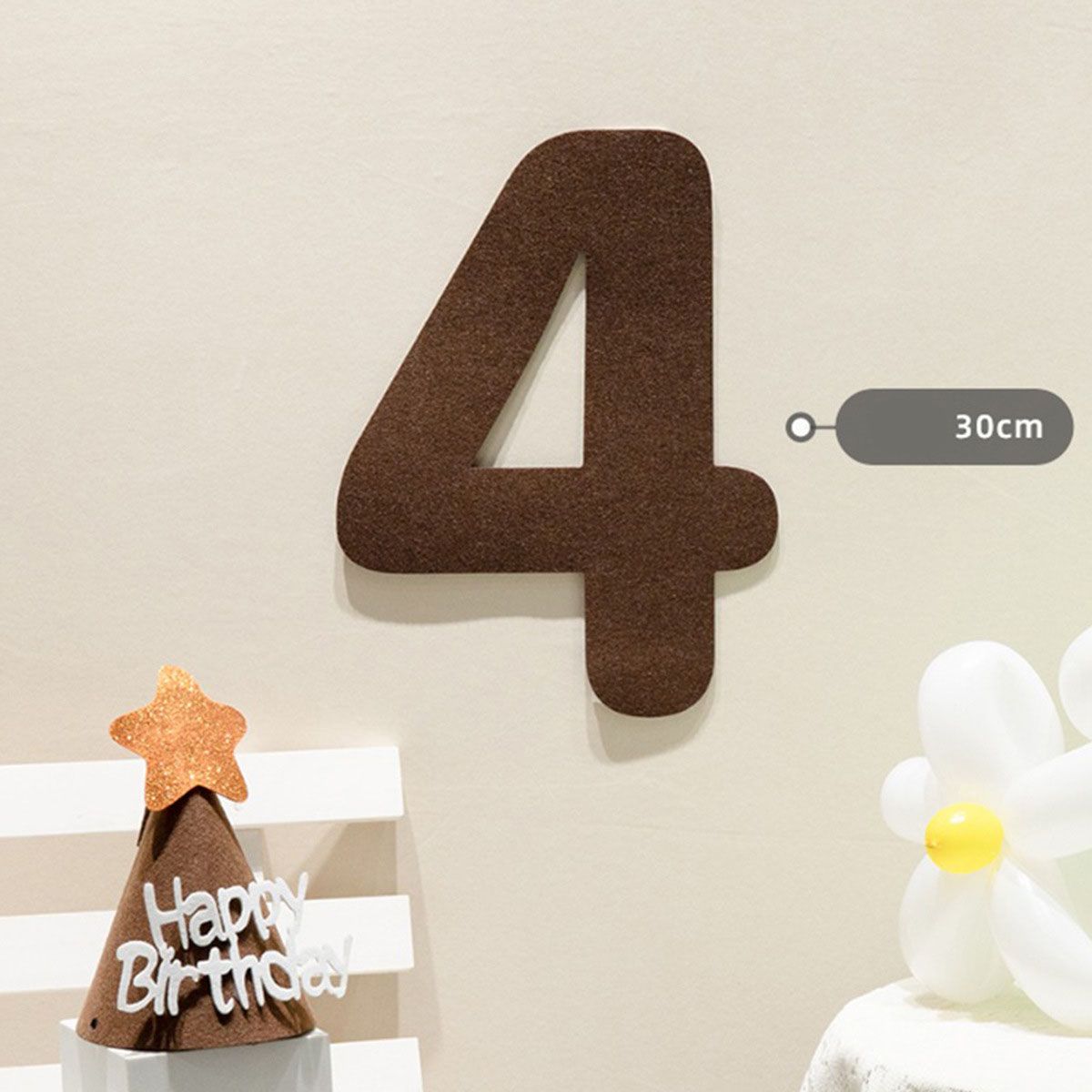 Felt Birthday Banner Set with Interchangeable Numbers 0-9 Pom Pom Garland Pennant Flags Happy Birthday Decoration