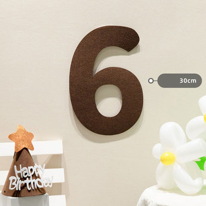 Felt Birthday Banner Set with Interchangeable Numbers 0-9 Pom Pom Garland Pennant Flags Happy Birthday Decoration