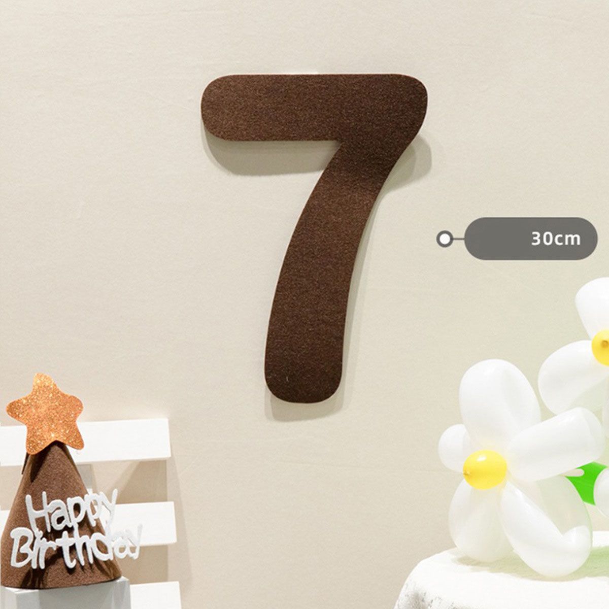Felt Birthday Banner Set with Interchangeable Numbers 0-9 Pom Pom Garland Pennant Flags Happy Birthday Decoration