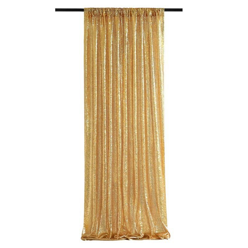 Gold Sequin Backdrop Curtain Party Wedding Photo Booth Background Panel 8FT x 2FT
