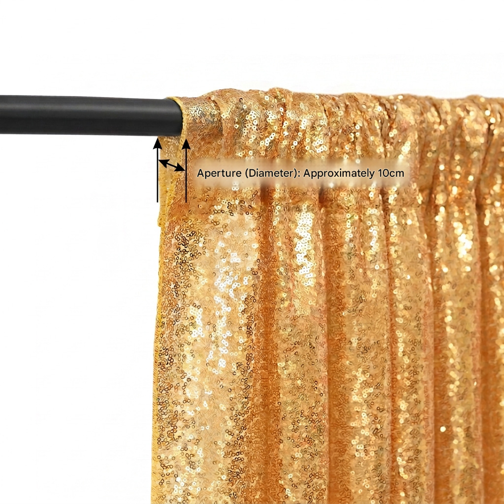 Gold Sequin Backdrop Curtain Party Wedding Photo Booth Background Panel 8FT x 2FT