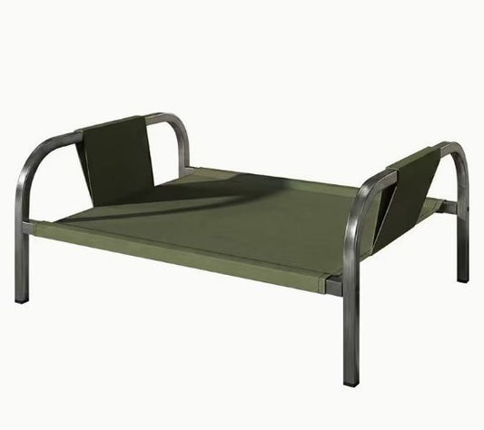 Green Raised Pet Bed for Medium Dogs Cats Elevated Breathable Dog Cot Washable Anti-Moisture Pet Cot 50x40x20cm