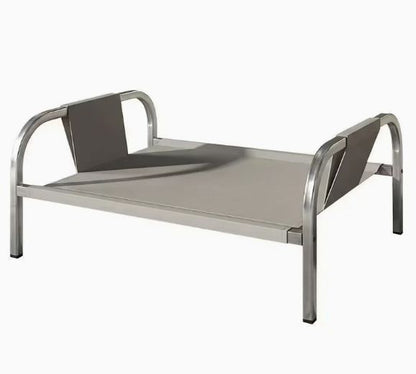 Grey Raised Pet Bed for Medium Dogs Cats Elevated Breathable Dog Cot Washable Anti-Moisture Pet Cot 50x40x20cm