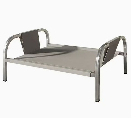 Grey Raised Pet Bed for Medium Dogs Cats Elevated Breathable Dog Cot Washable Anti-Moisture Pet Cot 50x40x20cm