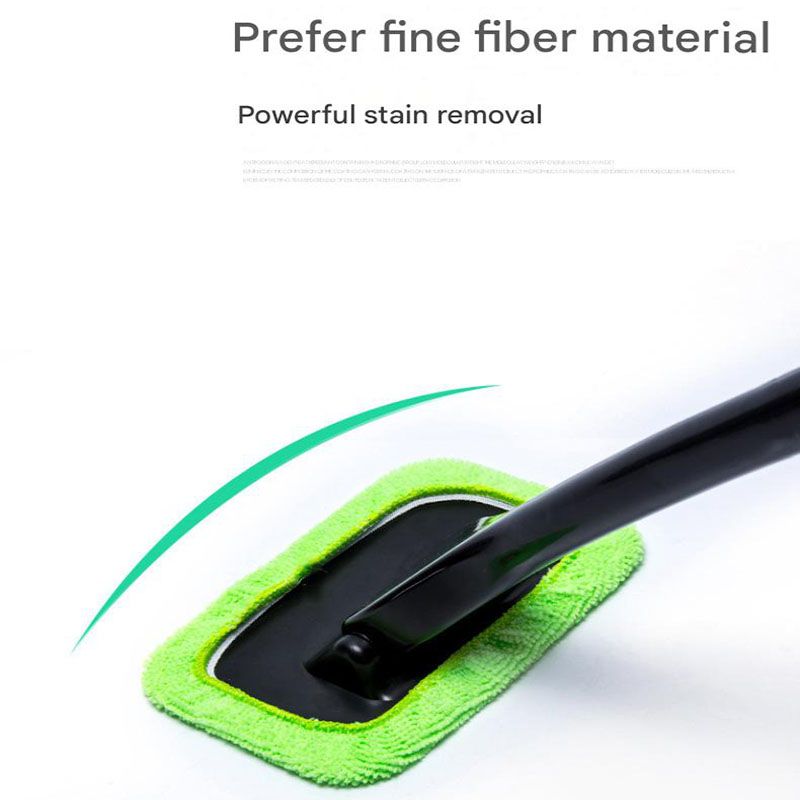 Dark blue Car Windshield Cleaning Brush with 5 Replacement Microfiber Pads Defogging Wiper Tool Glass Cleaner