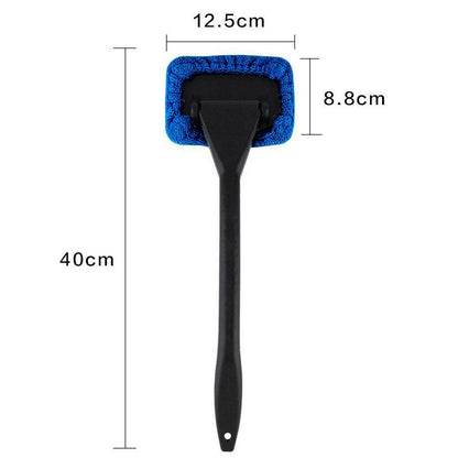 Dark blue Car Windshield Cleaning Brush with 5 Replacement Microfiber Pads Defogging Wiper Tool Glass Cleaner